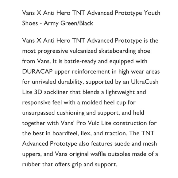 Vans X AntiHero TNT Advanced Prototype YouthShoes - Picture 10 of 11